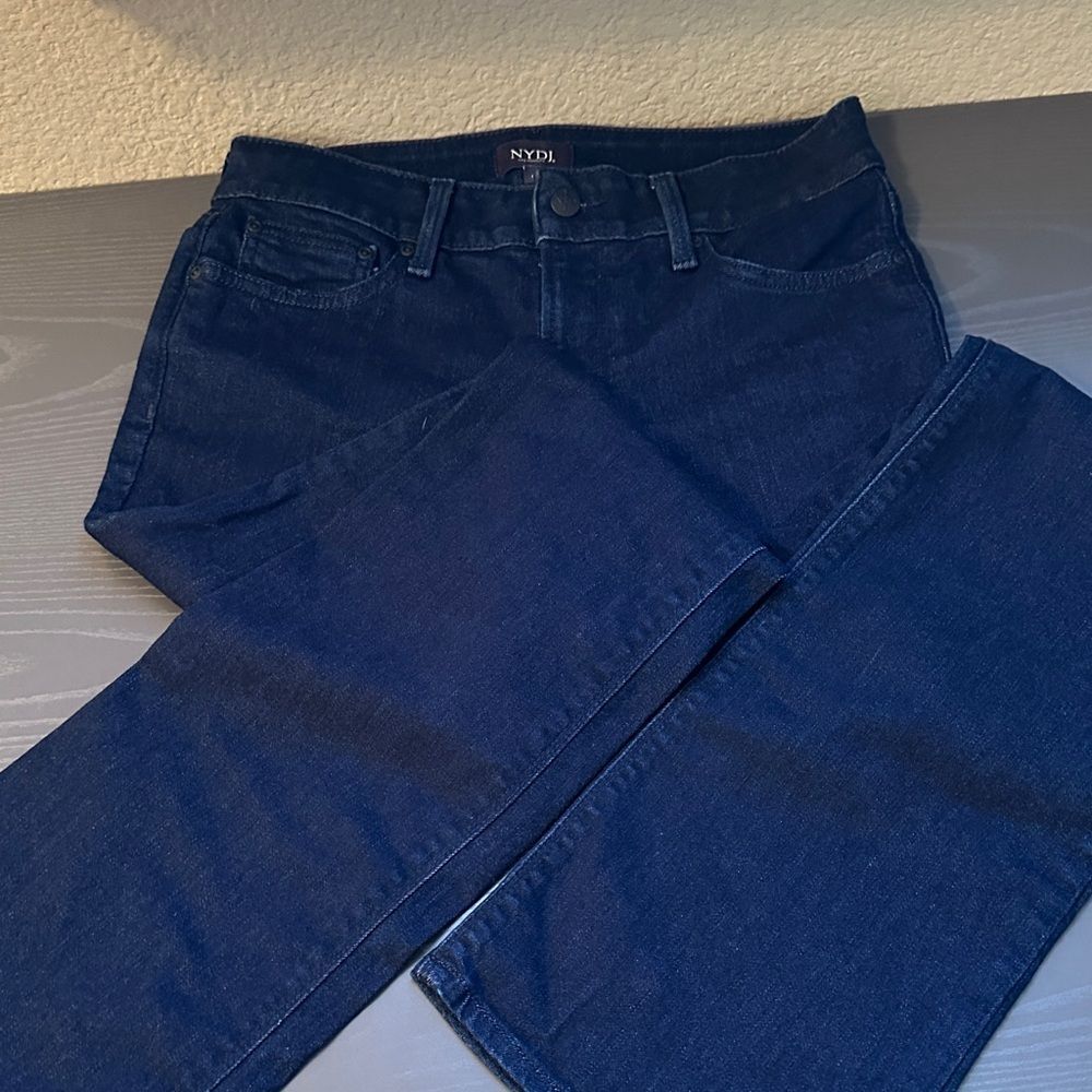 NYDJ Dark Blue Straight Leg Jeans Barbara bootcut LIFTXTUCK Technology